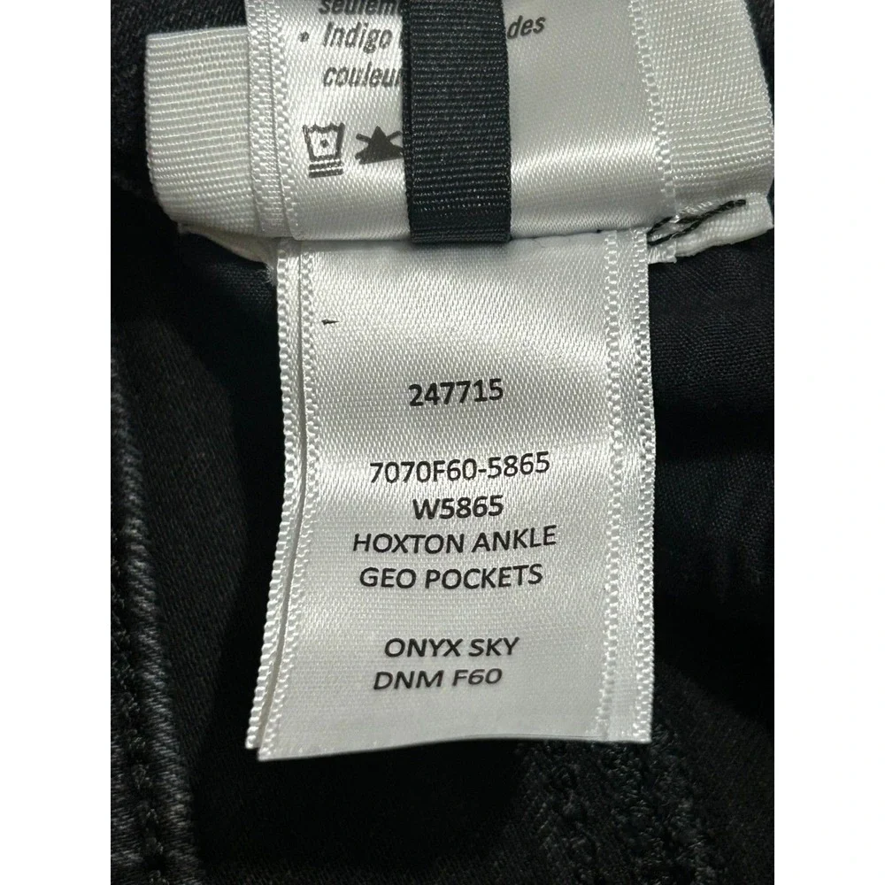 Paige Jeans Womens‎ 28 Black Denim Hoxton Ankle Five Pocket Dark Wash DNM-F60
